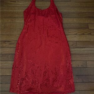 Ceduxion Small Red Backless Sequin Dress